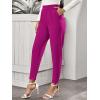 imageFloerns Womens Solid High Waist Tapered Ankle Stretch Work PantsRed Violet