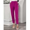 imageFloerns Womens Solid High Waist Tapered Ankle Stretch Work PantsRed Violet