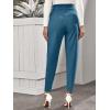 imageFloerns Womens Solid High Waist Tapered Ankle Stretch Work PantsTeal Blue
