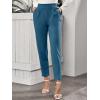 imageFloerns Womens Solid High Waist Tapered Ankle Stretch Work PantsTeal Blue