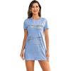 imageFloerns Womens Funny Lingerie Nightgown Cute Print Tshirt SleepdressBlue Solid