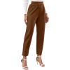 imageFloerns Womens Solid High Waist Tapered Ankle Stretch Work PantsBrown