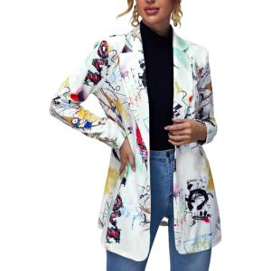 imageFloerns Womens Casual Long Sleeve Graphic Colorful Blazer Work Suit JacketsA Multi 1