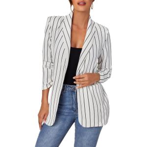 imageFloerns Womens Casual Long Sleeve Graphic Colorful Blazer Work Suit JacketsWhite