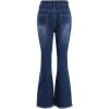 imageFloerns Girls Casual Ripped Frayed Split Hem Flare Bell Bottom Jeans Denim PantsBlue B