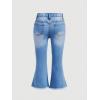 imageFloerns Girls Casual Ripped Frayed Split Hem Flare Bell Bottom Jeans Denim PantsBlue Flower