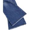 imageFloerns Girls Casual Ripped Frayed Split Hem Flare Bell Bottom Jeans Denim PantsBlue Plain