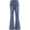 imageFloerns Girls Casual Ripped Frayed Split Hem Flare Bell Bottom Jeans Denim PantsOcean Blue
