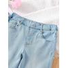 imageFloerns Girls Casual Ripped Frayed Split Hem Flare Bell Bottom Jeans Denim PantsPlain Blue