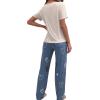imageFloerns Womens Cartoon Print Short Sleeve Top with Long Pants Two Piece Pajama SetsBeige Dusty Blue