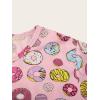 imageFloerns Womens Cartoon Print Short Sleeve Top with Long Pants Two Piece Pajama SetsPink Multi