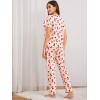 imageFloerns Womens Cartoon Print Short Sleeve Top with Long Pants Two Piece Pajama SetsPink Printed