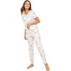 imageFloerns Womens Cartoon Print Short Sleeve Top with Long Pants Two Piece Pajama SetsWhite2