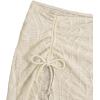 imageFloerns Womens Drawstring Front Split Hem Lettuce Trim Beach Cover Up SkirtBeige