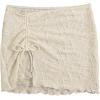 imageFloerns Womens Drawstring Front Split Hem Lettuce Trim Beach Cover Up SkirtBeige