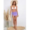 imageFloerns Womens Drawstring Front Split Hem Lettuce Trim Beach Cover Up SkirtLilac Purple