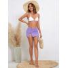 imageFloerns Womens Drawstring Front Split Hem Lettuce Trim Beach Cover Up SkirtLilac Purple
