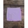 imageFloerns Womens Drawstring Front Split Hem Lettuce Trim Beach Cover Up SkirtLilac Purple