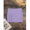 imageFloerns Womens Drawstring Front Split Hem Lettuce Trim Beach Cover Up SkirtLilac Purple
