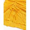 imageFloerns Womens Drawstring Front Split Hem Lettuce Trim Beach Cover Up SkirtYellow