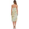 imageFloerns Womens Floral Print Cowl Neck Ruched Sleeveless Satin Slit Party DressGreen Multi