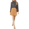 imageFloerns Womens Floral Print Long Sleeve High Neck Georgette Chiffon BlouseBlue