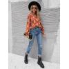 imageFloerns Womens Floral Print Long Sleeve High Neck Georgette Chiffon BlouseBurnt Orang