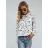 imageFloerns Womens Floral Print Long Sleeve High Neck Georgette Chiffon BlouseFlower White