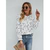 imageFloerns Womens Floral Print Long Sleeve High Neck Georgette Chiffon BlouseFlower White