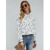 imageFloerns Womens Floral Print Long Sleeve High Neck Georgette Chiffon BlouseFlower White