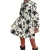 imageFloerns Womens Mock Neck Long Sleeve Floral Print Ruffle Short DressApricot Floral