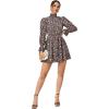 imageFloerns Womens Mock Neck Long Sleeve Floral Print Ruffle Short DressMulticoloured Floral