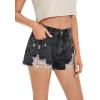 imageFloerns Womens Ripped Raw Hem High Waisted Distressed Denim ShortsDark Grey