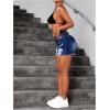 imageFloerns Womens Ripped Raw Hem High Waisted Distressed Denim ShortsDark Wash