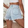 imageFloerns Womens Ripped Raw Hem High Waisted Distressed Denim ShortsLight Wash
