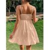 imageFloerns Womens Swiss Dots Sleeveless Ruched Bust Ruffle Hem Cami Short DressKhaki
