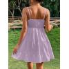 imageFloerns Womens Swiss Dots Sleeveless Ruched Bust Ruffle Hem Cami Short DressLight Purple