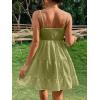 imageFloerns Womens Swiss Dots Sleeveless Ruched Bust Ruffle Hem Cami Short DressOlive Green