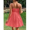 imageFloerns Womens Swiss Dots Sleeveless Ruched Bust Ruffle Hem Cami Short DressWatermelon Pink