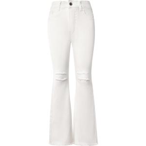 imageFloerns Girls Casual Ripped Frayed Split Hem Flare Bell Bottom Jeans Denim PantsWhite