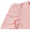 imageFloerns Girls Solid Puff Long Sleeve Round Neck Rib Knit Shirt Tee TopPink