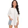 imageFloerns Womens Casual Basic Short Sleeve Loose TShirt Tee TopsA White