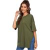imageFloerns Womens Casual Basic Short Sleeve Loose TShirt Tee TopsArmy Green