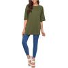 imageFloerns Womens Casual Basic Short Sleeve Loose TShirt Tee TopsArmy Green