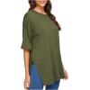 imageFloerns Womens Casual Basic Short Sleeve Loose TShirt Tee TopsArmy Green