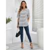 imageFloerns Womens Casual Basic Short Sleeve Loose TShirt Tee TopsBlack and White