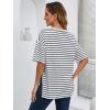 imageFloerns Womens Casual Basic Short Sleeve Loose TShirt Tee TopsBlack and White