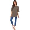 imageFloerns Womens Casual Basic Short Sleeve Loose TShirt Tee TopsBrown