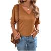 imageFloerns Womens Casual Basic Short Sleeve Loose TShirt Tee TopsBrown Solid