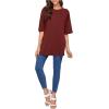 imageFloerns Womens Casual Basic Short Sleeve Loose TShirt Tee TopsBurgundy